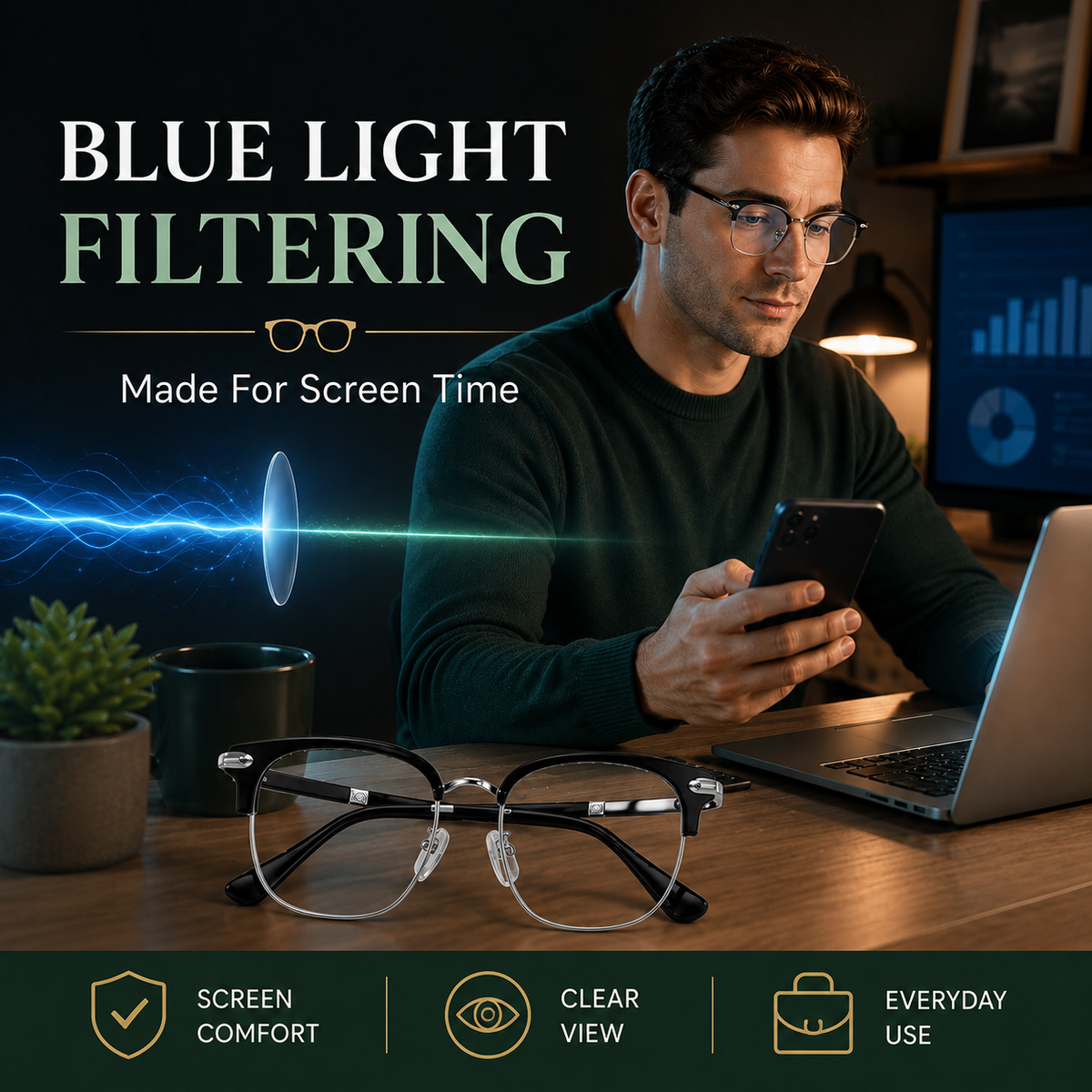 Dropavira® Ultra Light Anti Blue Presbyopic Glasses