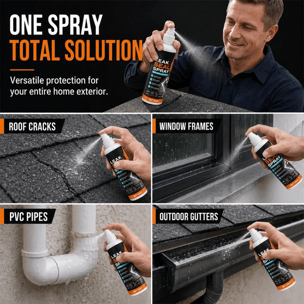 ⏳ FINAL 24 HOURS · 50% OFF💧 Leak Repair Sealing Spray – Cover Small Cracks Without Mixing