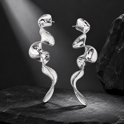 Nova Fluid Spiral Earrings