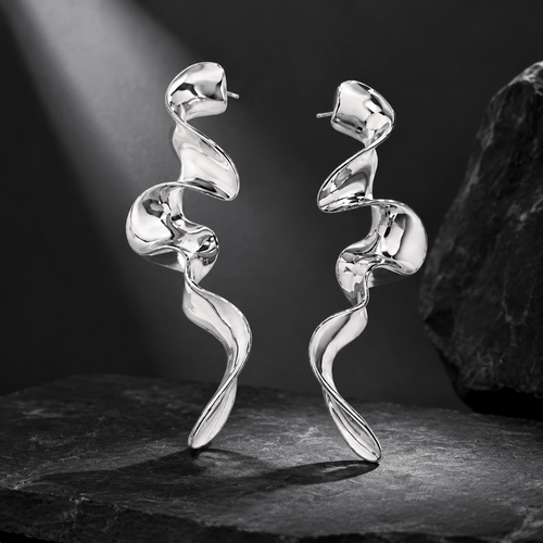 Nova Fluid Spiral Earrings