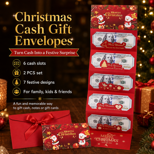 ⏳ FINAL 24 HOURS · 50% OFF🎁 6-Slot Christmas Cash Envelope – Make Money Fun To Open