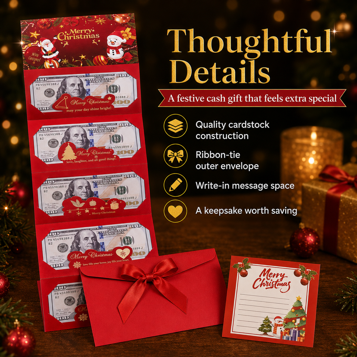 ⏳ FINAL 24 HOURS · 50% OFF🎁 6-Slot Christmas Cash Envelope – Make Money Fun To Open