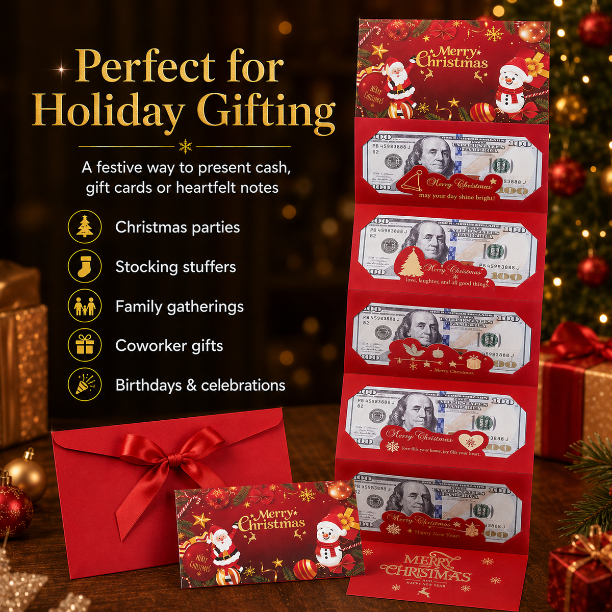 ⏳ FINAL 24 HOURS · 50% OFF🎁 6-Slot Christmas Cash Envelope – Make Money Fun To Open