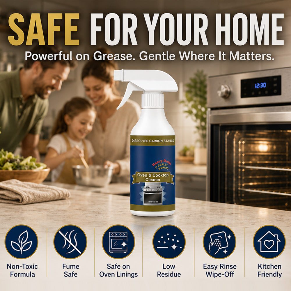⏳ FINAL 24 HOURS · 50% OFF🔥 Oven & Cooktop Cleaner Spray – Cut Through Burnt-On Grease