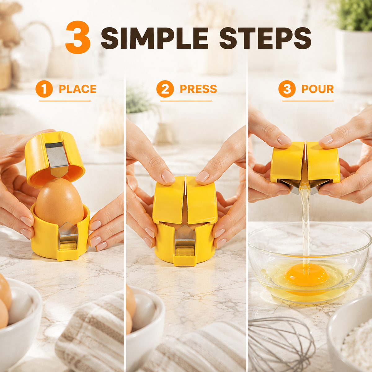 ⏳ FINAL 24 HOURS · 50% OFF🥚 Quick Egg Cracker Tool – Cleaner Easier Egg Opening