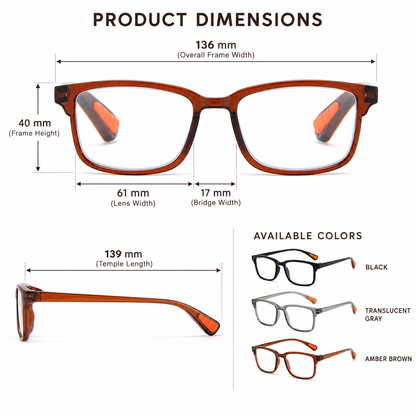 Dropavira® Clear Vision Blue Light Reading Glasses upsell