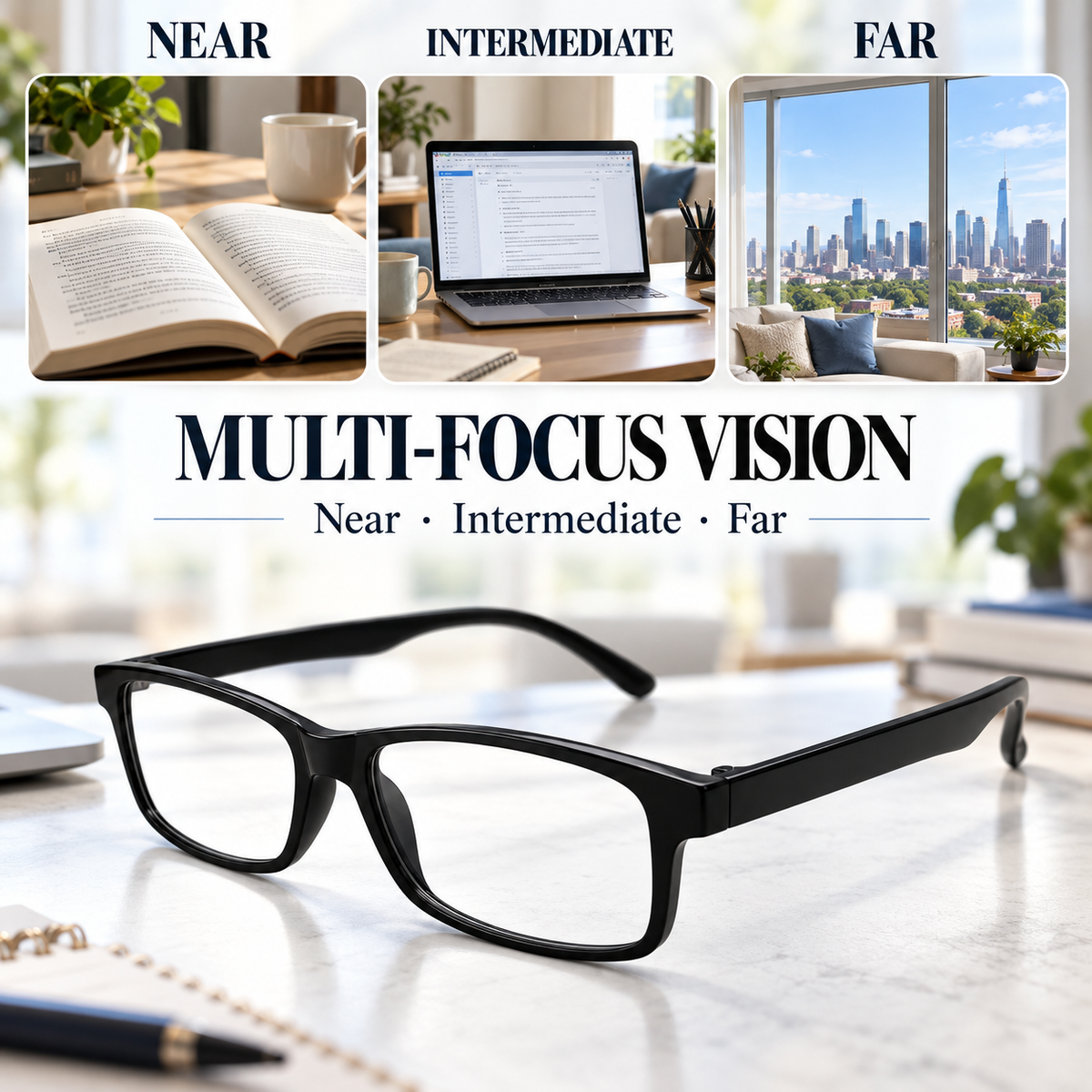 👓 FocusPro Multi-Focus Blue Light Reading Glasses