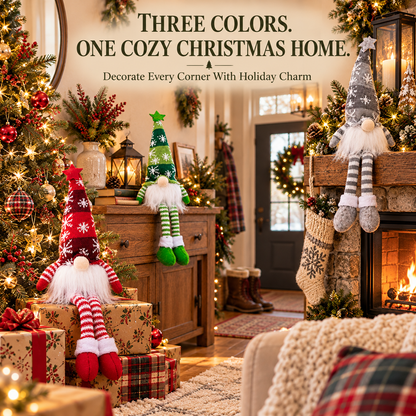 🎄 Christmas Gnome Shelf Sitter with Cozy Holiday Charm