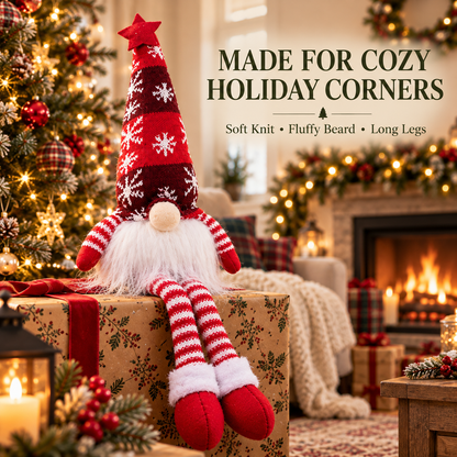 🎄 Christmas Gnome Shelf Sitter with Cozy Holiday Charm