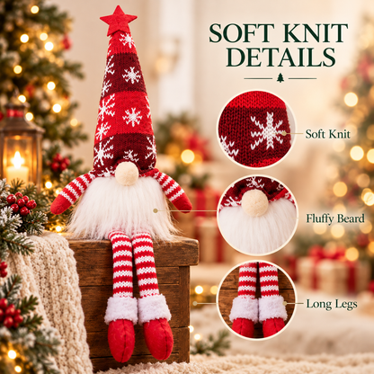 🎄 Christmas Gnome Shelf Sitter with Cozy Holiday Charm