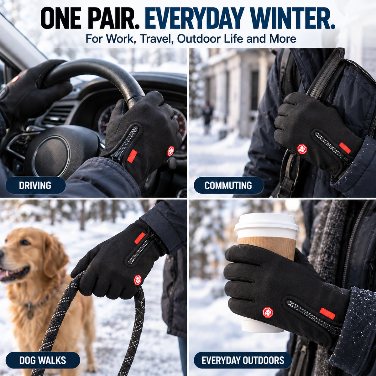 🧤 Warm Waterproof Touchscreen Gloves For Work & Outdoor Use
