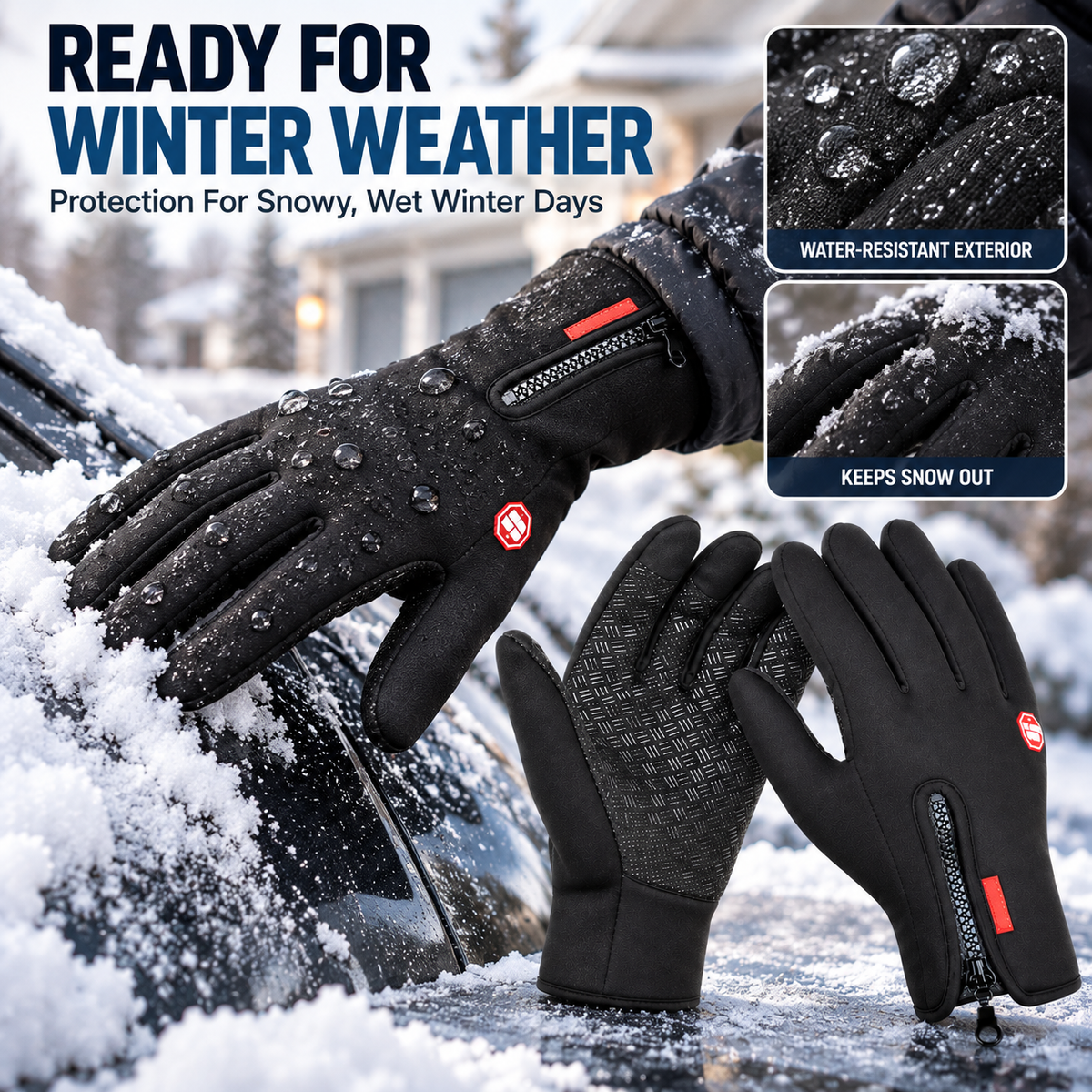 🧤 Warm Waterproof Touchscreen Gloves For Work & Outdoor Use