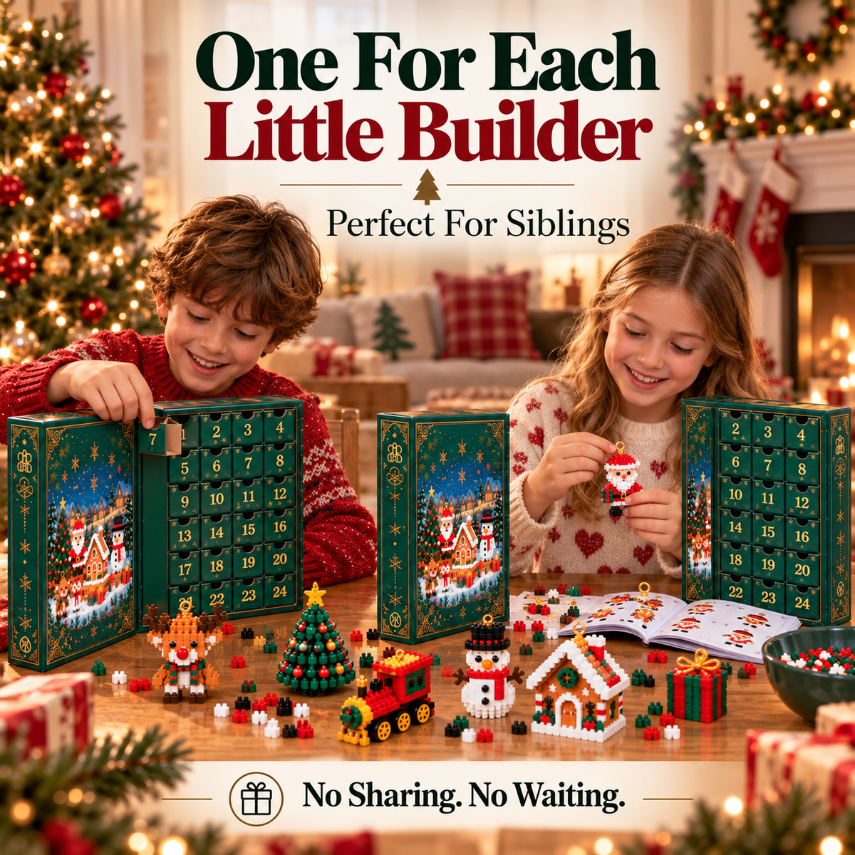 🎅 Christmas Countdown Brick Building Advent Calendar For Families
