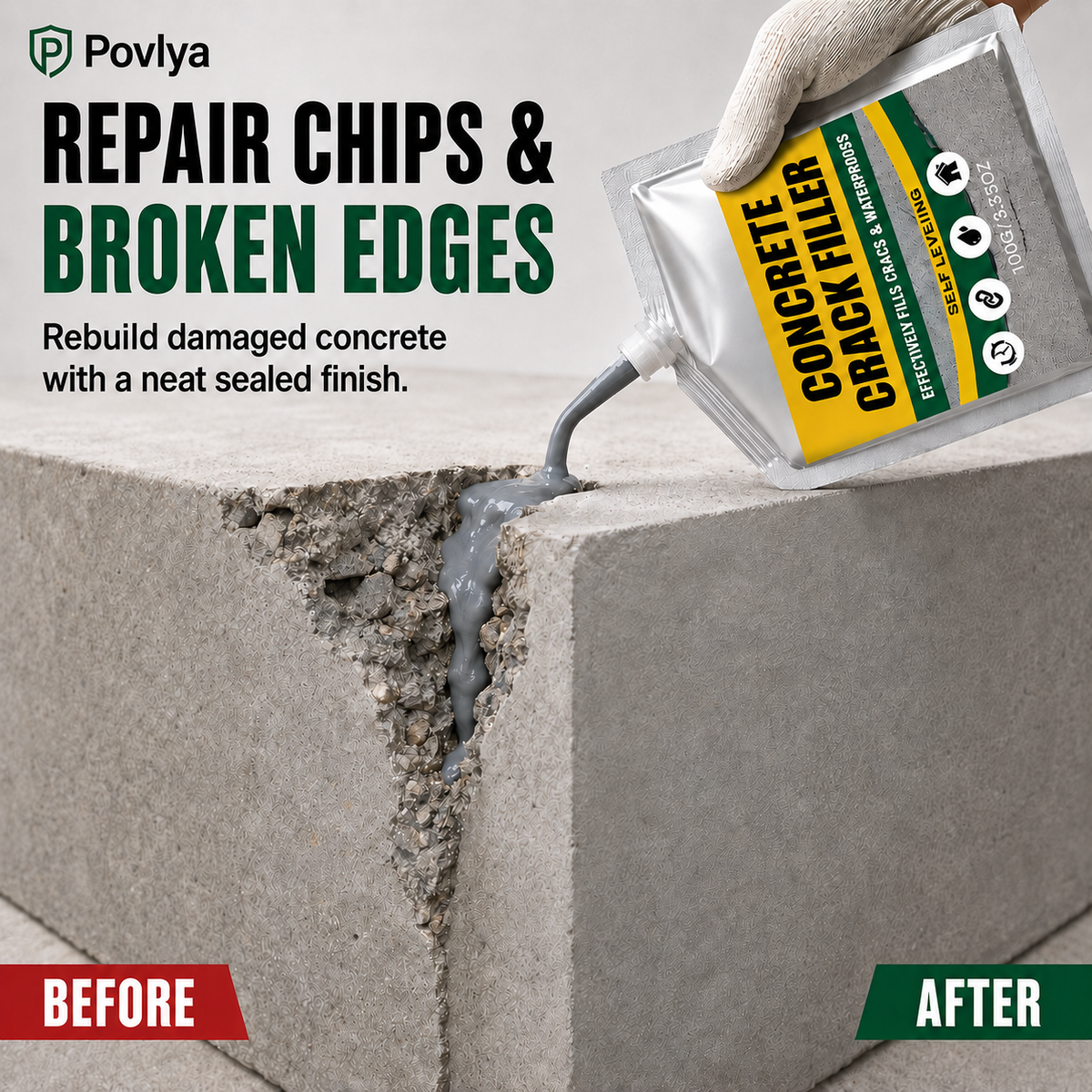 🏠 ✨LAST DAY 50% OFF ✨Waterproof Concrete Crack Filler for Indoor & Outdoor Use