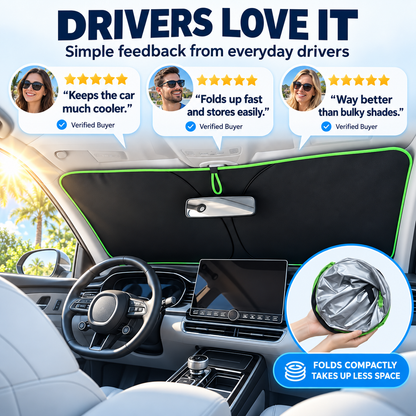 ⏳ FINAL 24 HOURS · 50% OFF🚗Portable Heat-Insulating Vehicle Sunshade, Upgraded Thickened Front Window Sun Shade