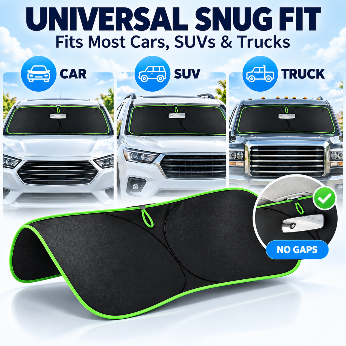 ⏳ FINAL 24 HOURS · 50% OFF🚗Portable Heat-Insulating Vehicle Sunshade, Upgraded Thickened Front Window Sun Shade
