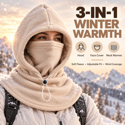 ❄️3-in-1 Winter Fleece Balaclava Hood - 🧣Warm Face, Ear & Neck Cover