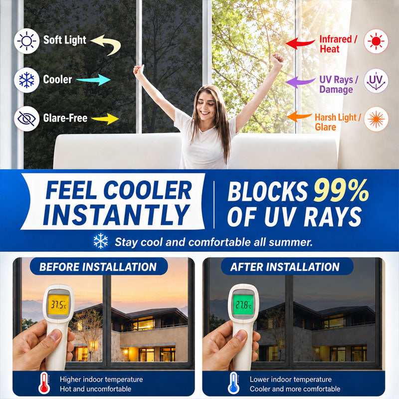 ⏳ FINAL 24 HOURS · 50% OFF✨One-Way Mirror Window Film – Heat Control & UV Protection