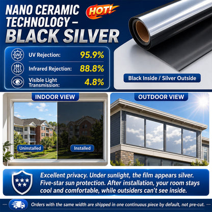 ⏳ FINAL 24 HOURS · 50% OFF✨One-Way Mirror Window Film – Heat Control & UV Protection