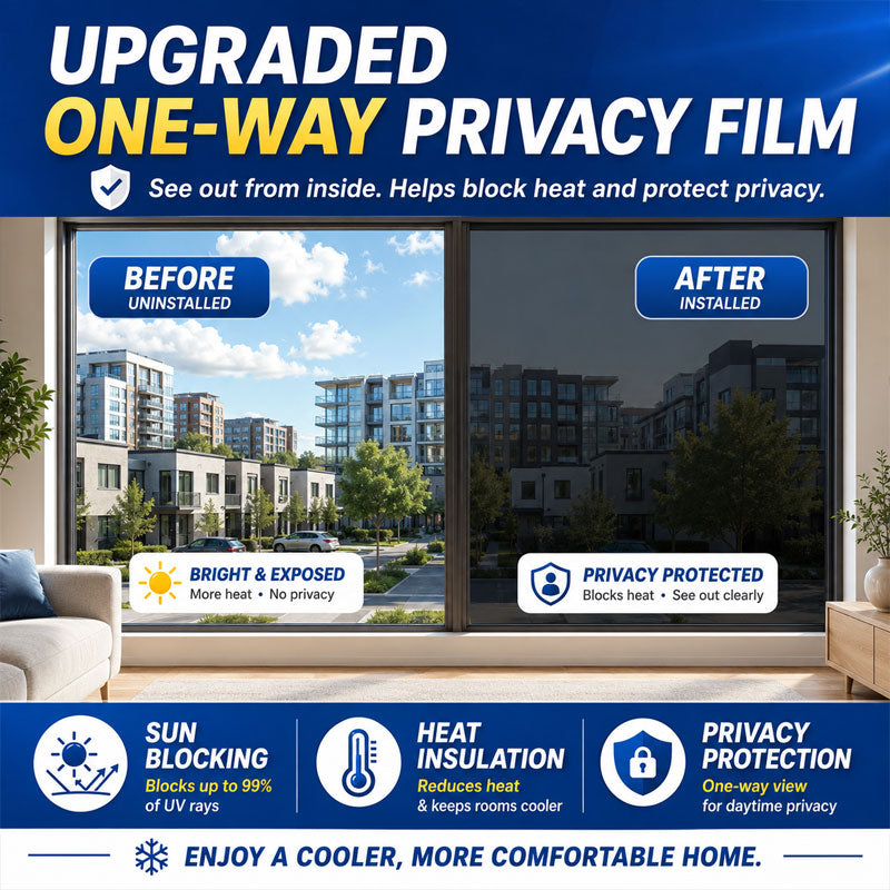 ⏳ FINAL 24 HOURS · 50% OFF✨One-Way Mirror Window Film – Heat Control & UV Protection