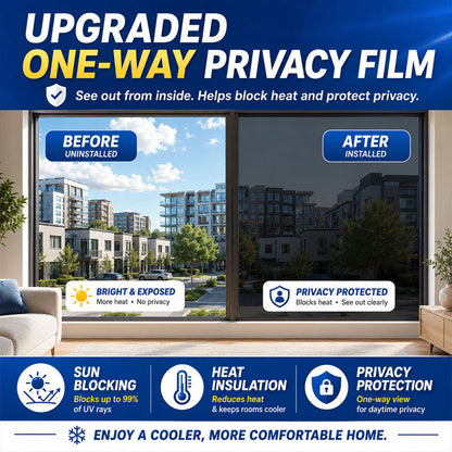 ⏳ FINAL 24 HOURS · 50% OFF✨One-Way Mirror Window Film – Heat Control & UV Protection