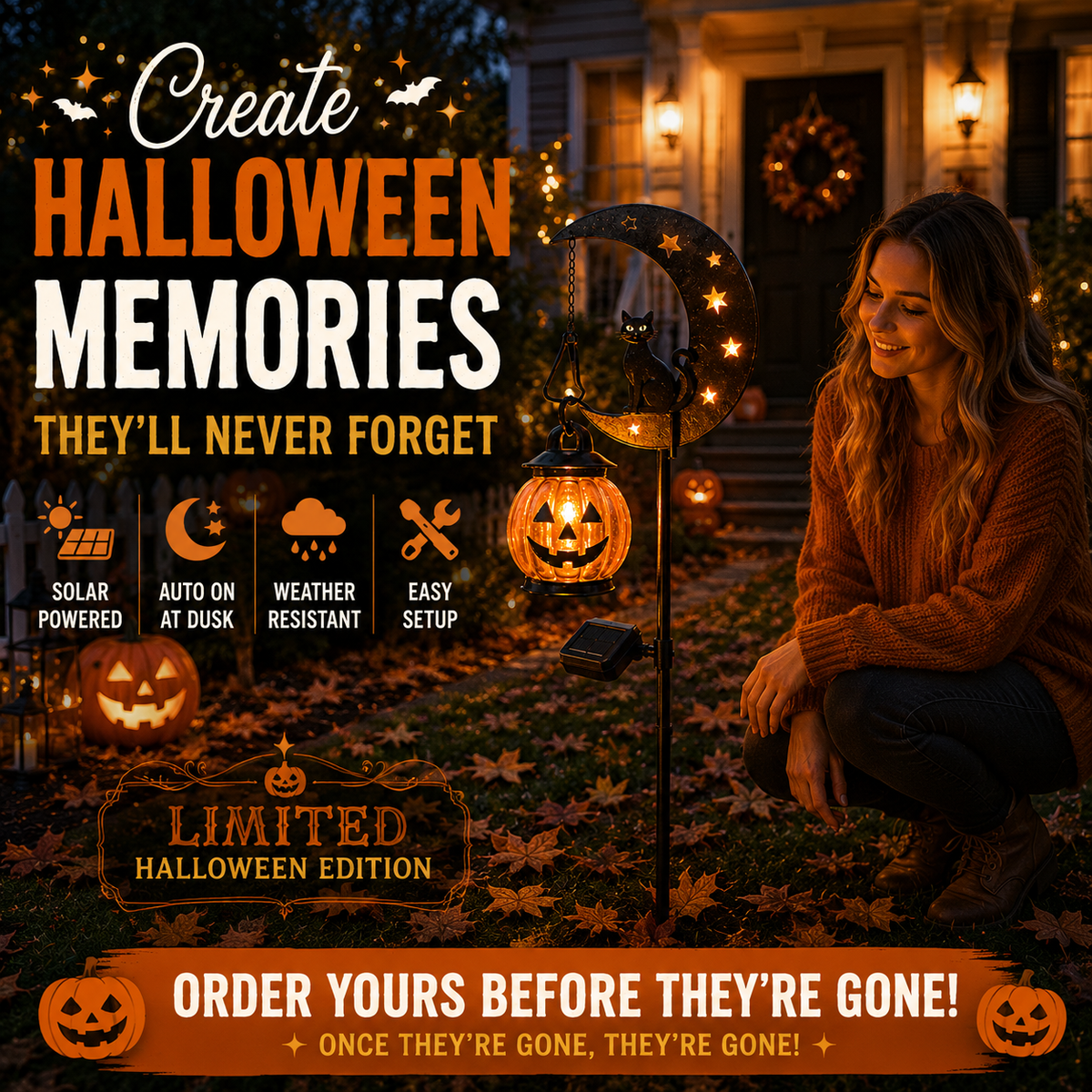 Dobryla®🎃 Halloween Early Bird Sale | 50% OFF Pumpkin Moon Garden Stake Light