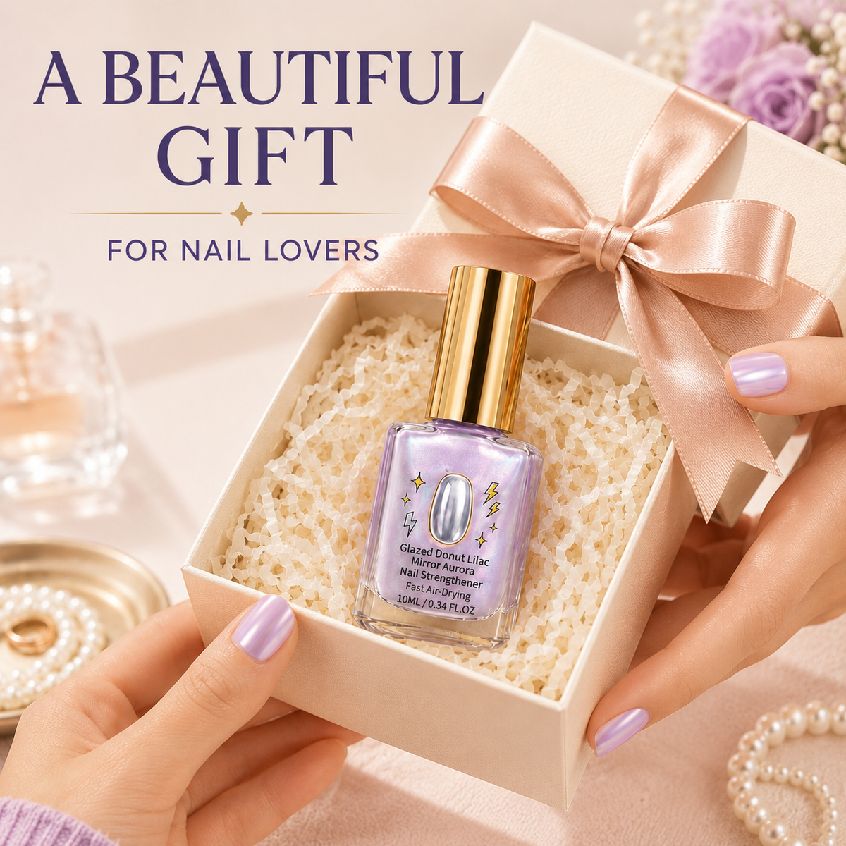Dropavira® Lilac Glossy Mirror Nail Strengthener