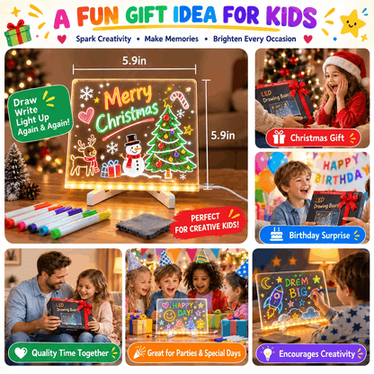 Dropavira® Creative Rewritable Acrylic LED Message Board 🎨 (set come with 7 Pens) upsell