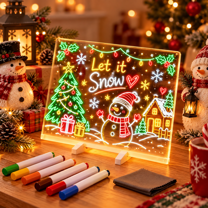 Dropavira® Creative Rewritable Acrylic LED Message Board 🎨 (set come with 7 Pens) upsell