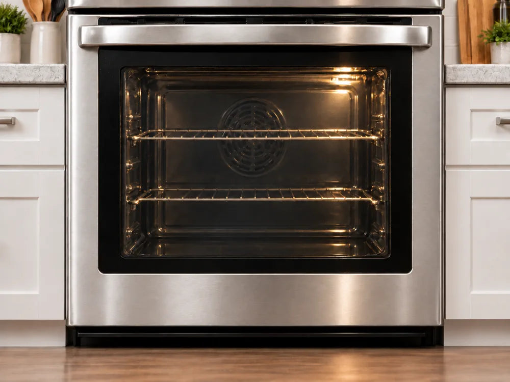 After cleaning oven door and glass