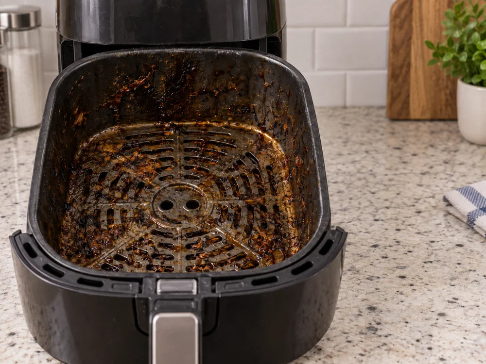 Before cleaning greasy air fryer basket