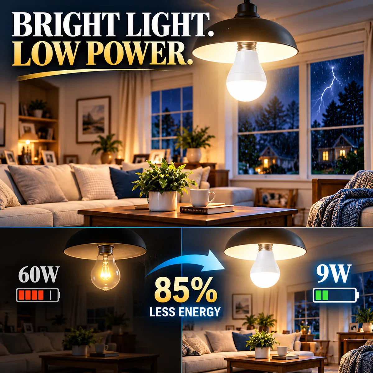 Bright light low power rechargeable emergency LED bulb comparison