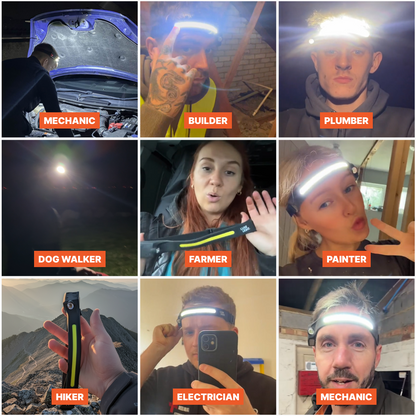 💡 Rechargeable LED Headlamp with 230° Wide Beam & Motion Sensor