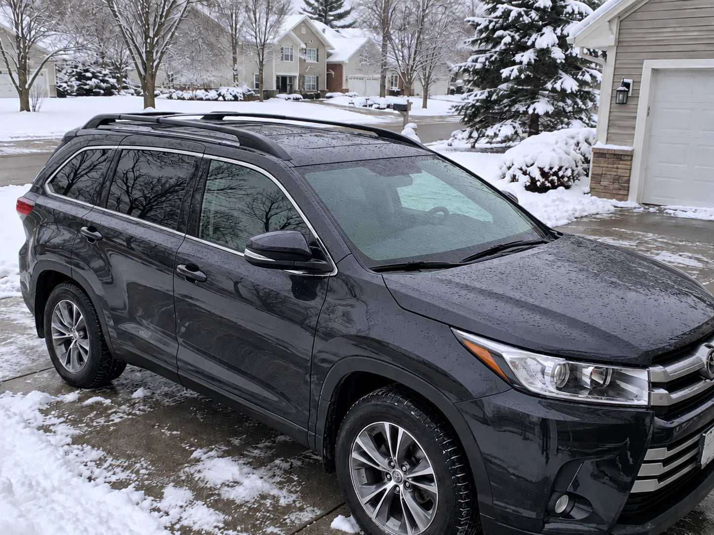 Clean car after snow and surface debris are removed