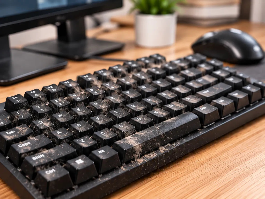 Dusty computer keyboard