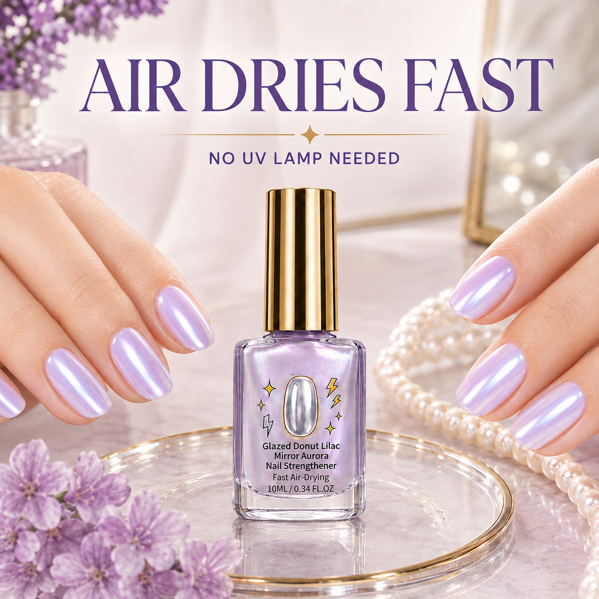 Dropavira® Lilac Glossy Mirror Nail Strengthener