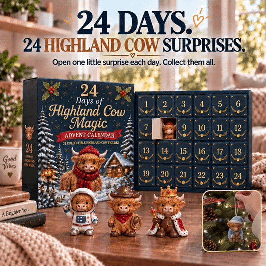 🐮 24 Days Highland Cow Advent Calendar With 24 Mini Surprises