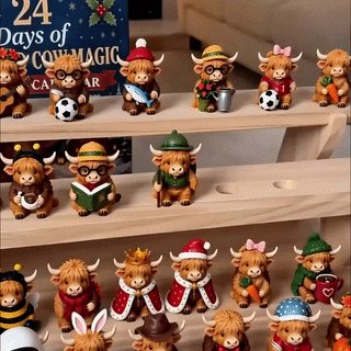 🐮 24 Days Highland Cow Advent Calendar With 24 Mini Surprises