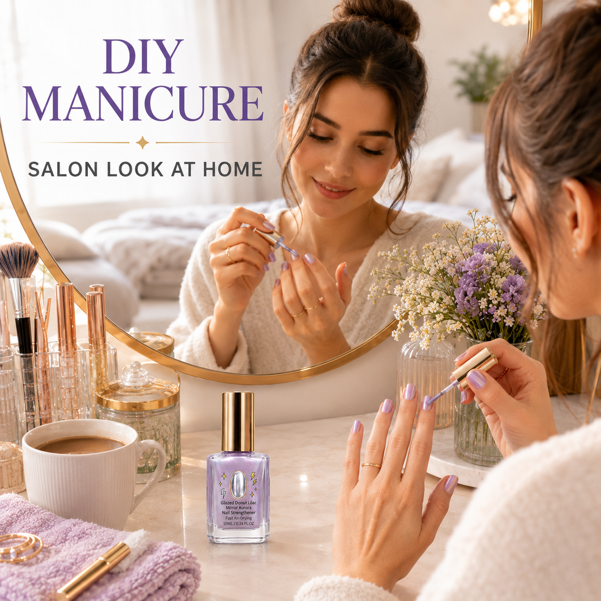 Dropavira® Lilac Glossy Mirror Nail Strengthener