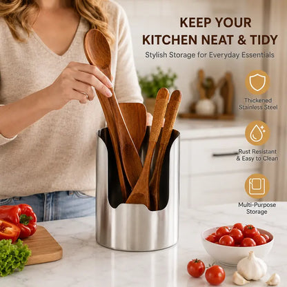🔥Thickened Stainless Steel Utensil Organizer, Rust Resistant Easy to Clean