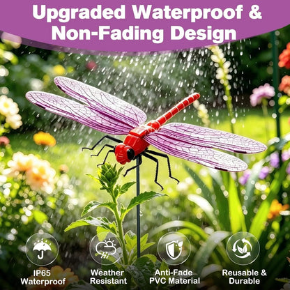 Dobryla®🔥💕LAST DAY 50% OFF ✨ Outdoor Fake Dragonfly Rod Clip, Garden Metal Dragonfly Clip