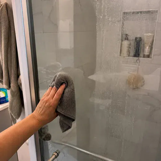 Glass shower enclosure after easier cleanup