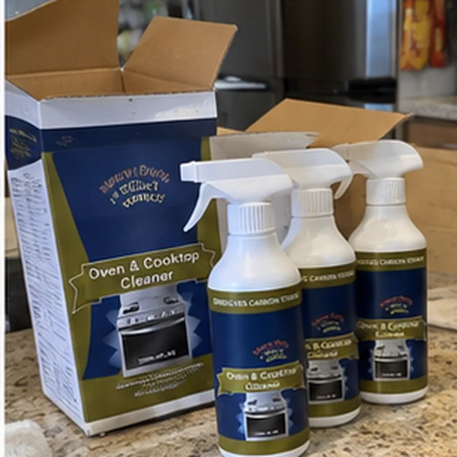 Customer photo of air fryer basket beside cleaner bottle