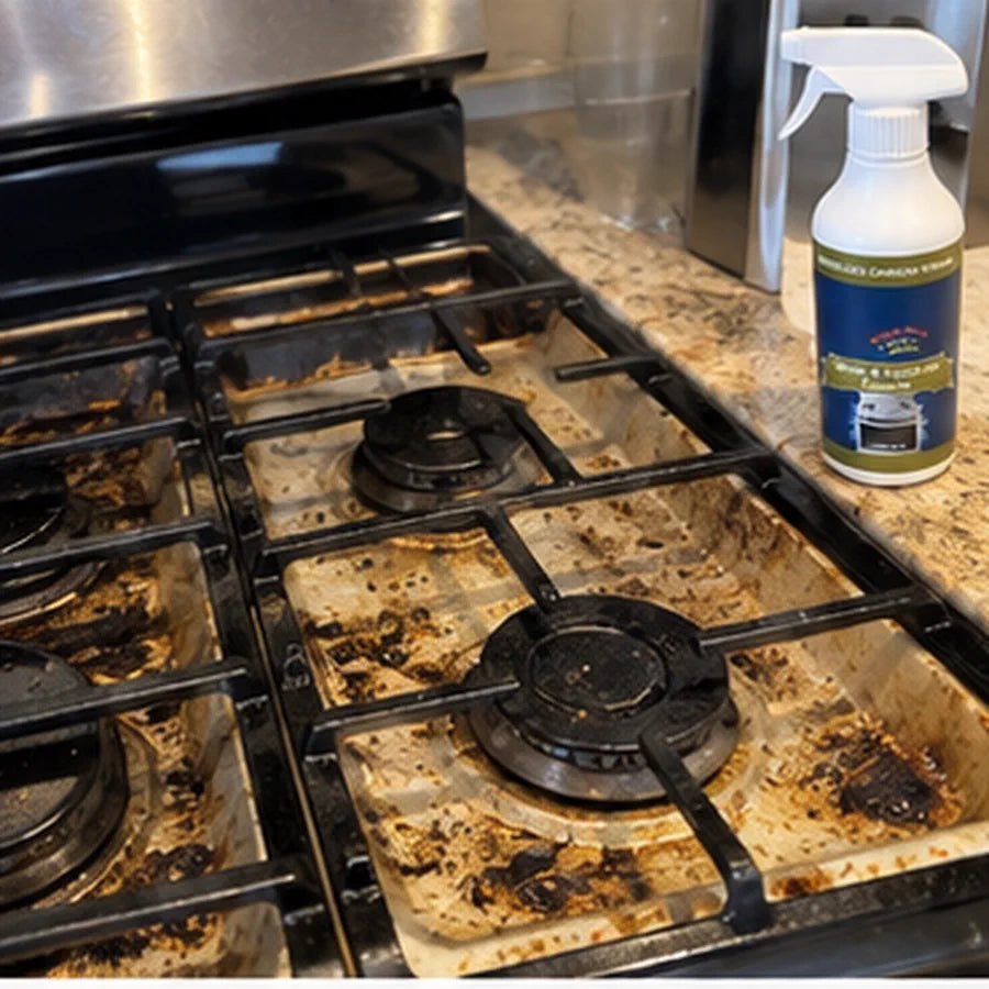 Customer photo of clean oven door with cleaner bottle nearby