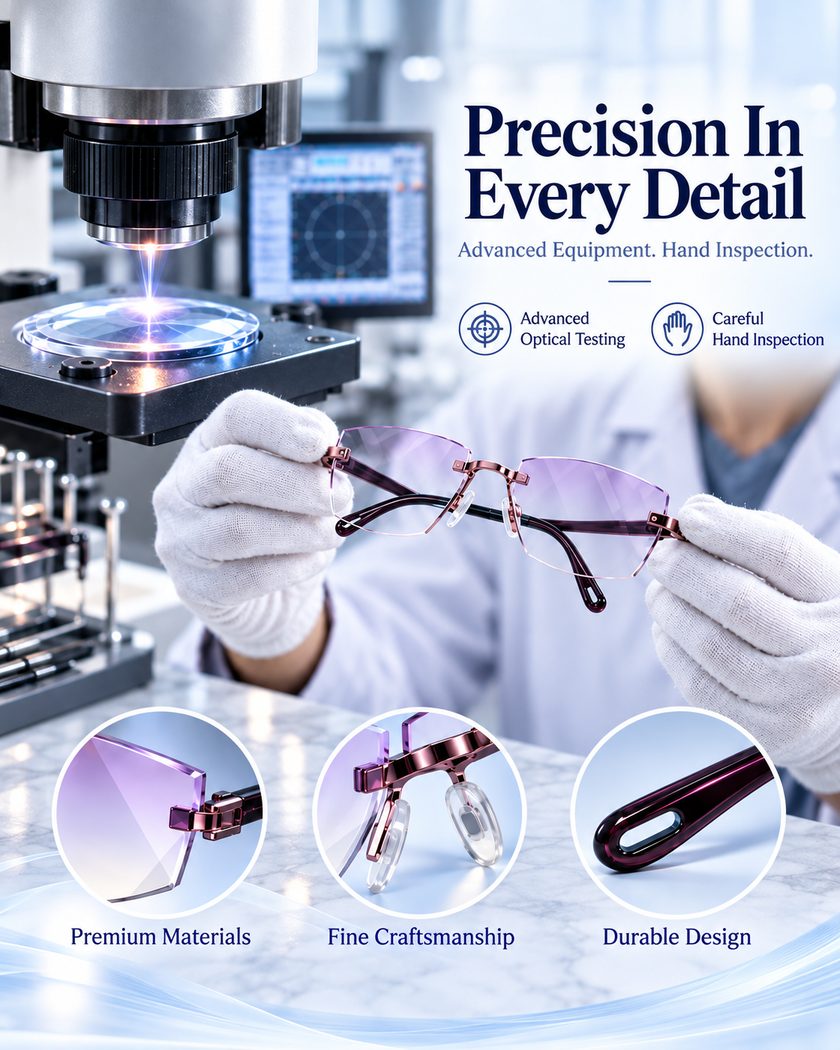 Optical testing hand inspection and premium material details