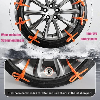 🚗 Universal Nylon Tire Chains for Snow & Ice Traction
