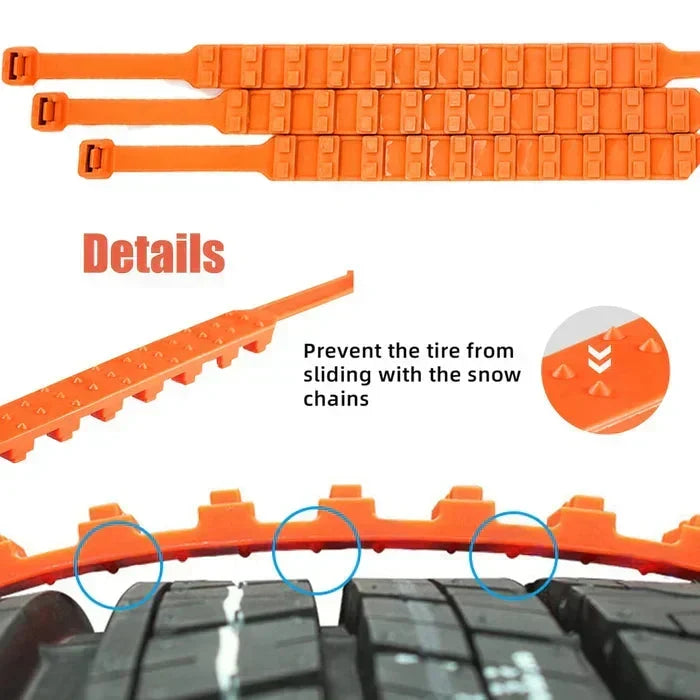 🚗 Universal Nylon Tire Chains for Snow & Ice Traction