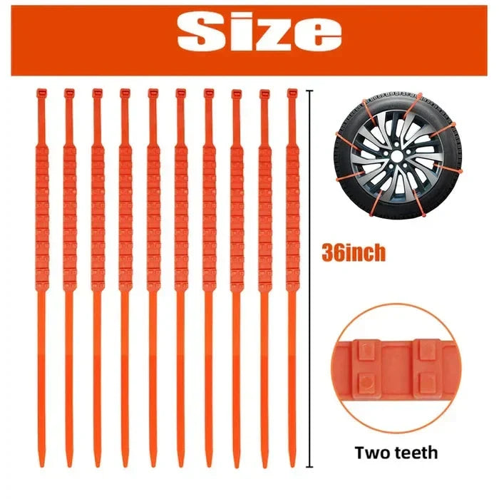 🚗 Universal Nylon Tire Chains for Snow & Ice Traction