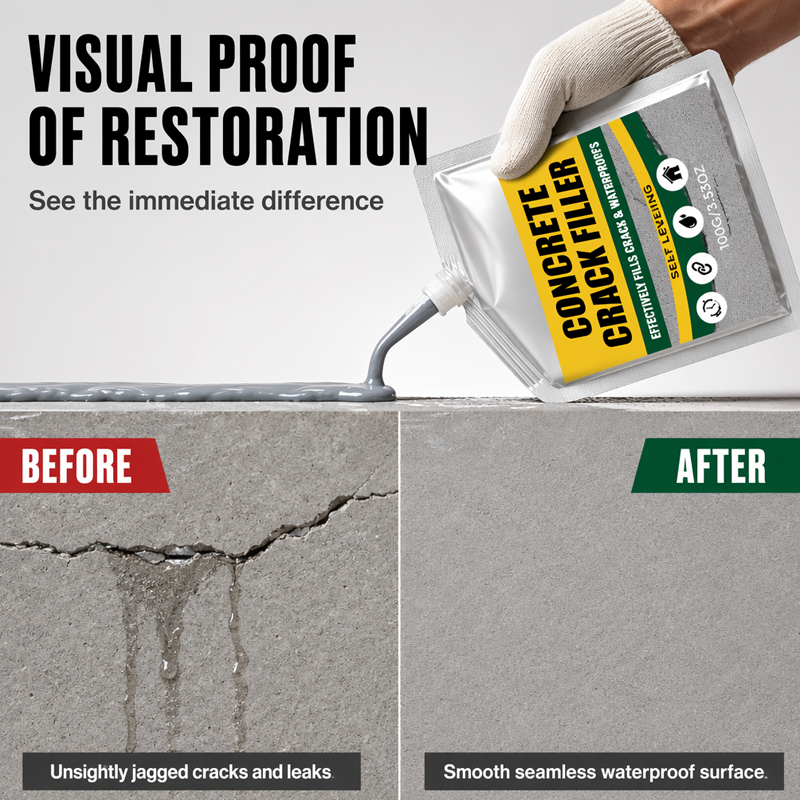 🏠 ✨LAST DAY 50% OFF ✨Waterproof Concrete Crack Filler for Indoor & Outdoor Use