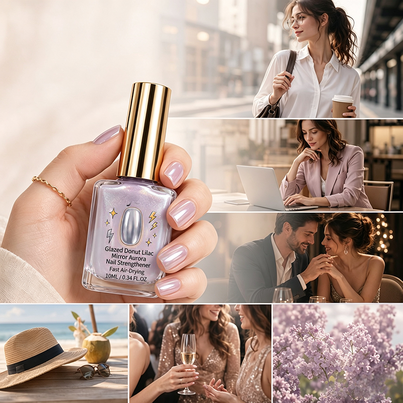 ⏳ FINAL 24 HOURS · 50% OFF💅Lilac Glossy Mirror Nail Strengthener